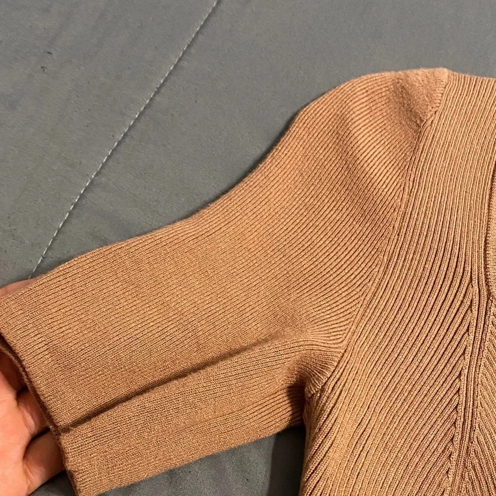 Free People Tan Knit Blouse free people intimately